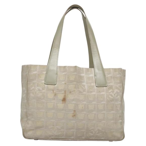 CHANEL New travel line Tote Bag Canvas Beige CC Auth BD439 - Picture 2 of 16